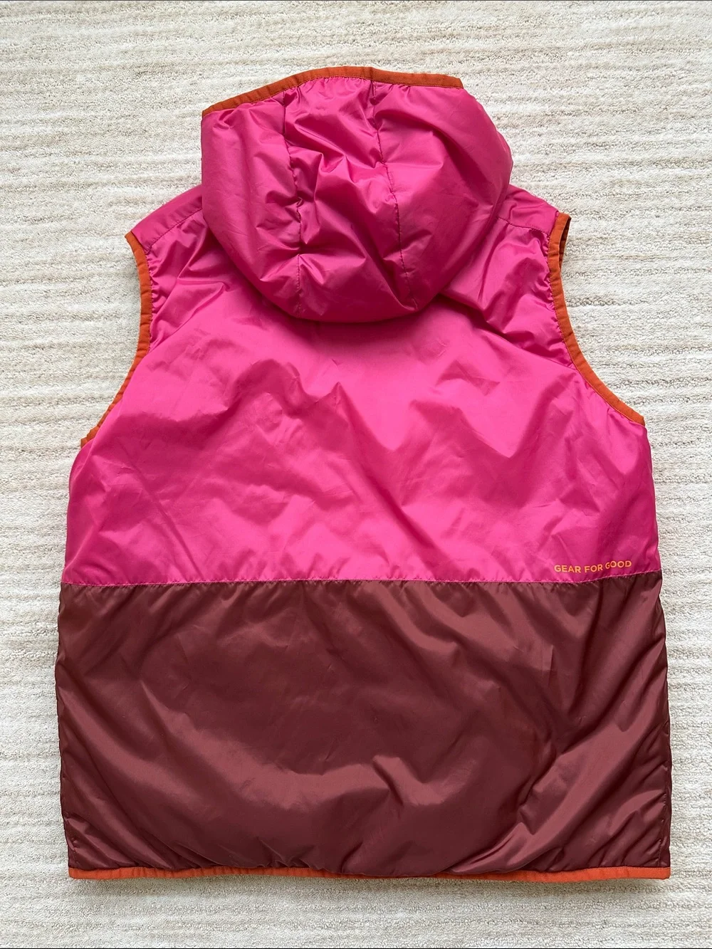Like New Cotopaxi Teca Calido Hooded Vest Reversible Insulated Pink Brown Large